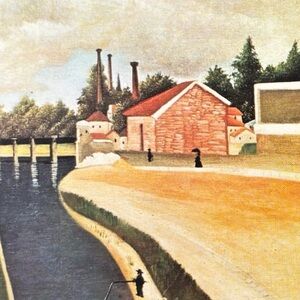 CHAIR FACTORY 1897 Henri Rousseau Fine Art Print 1975 Vintage Italy Original COA